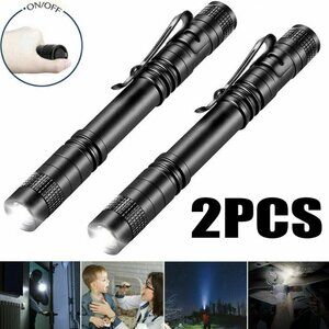 2x Tactical Flashlight Small LED Torch Light Mini Super Bright Penlight